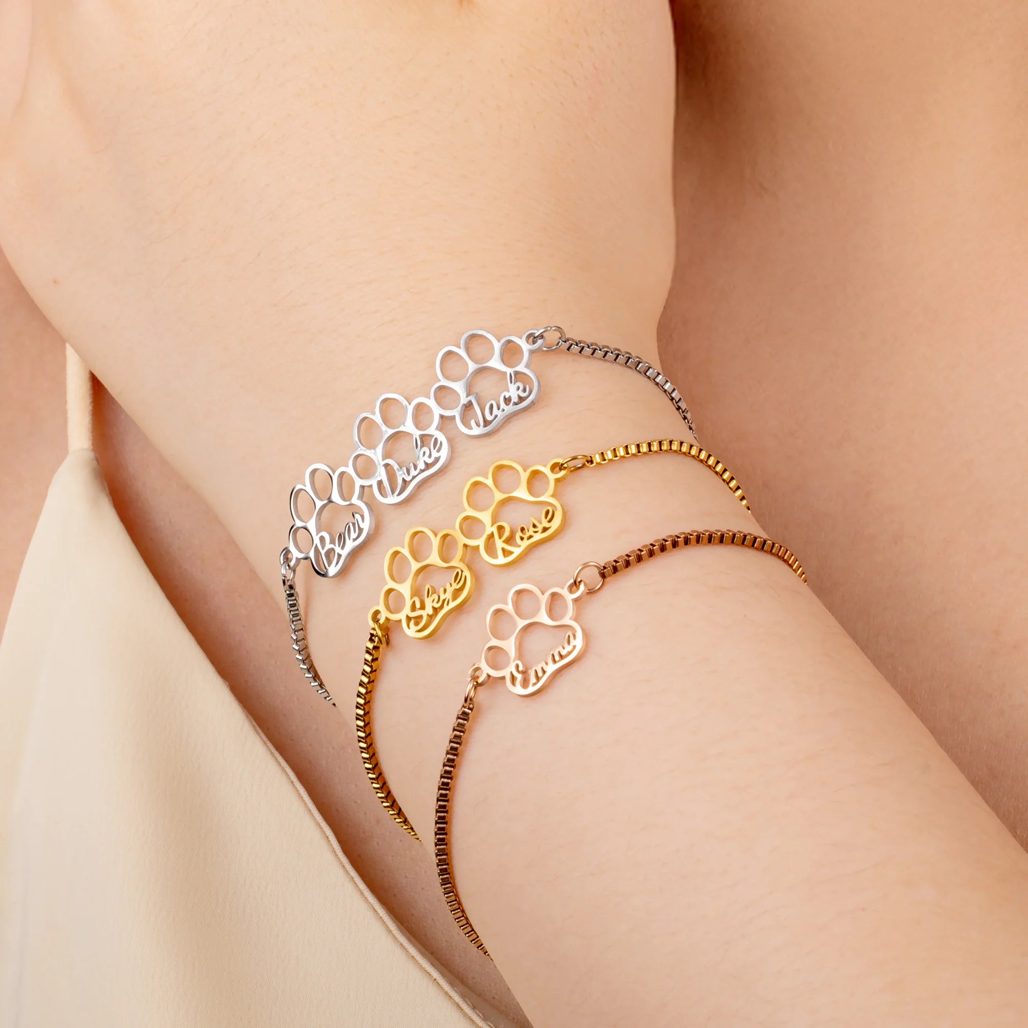 Skye | Personalised Paw Prints Bracelet