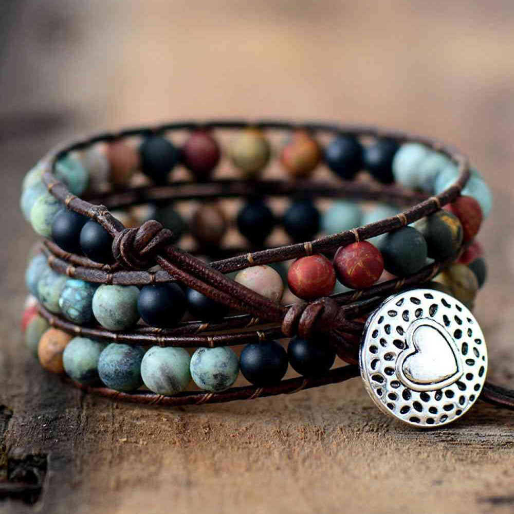Perry | Agate Pinewood Charm Bracelet