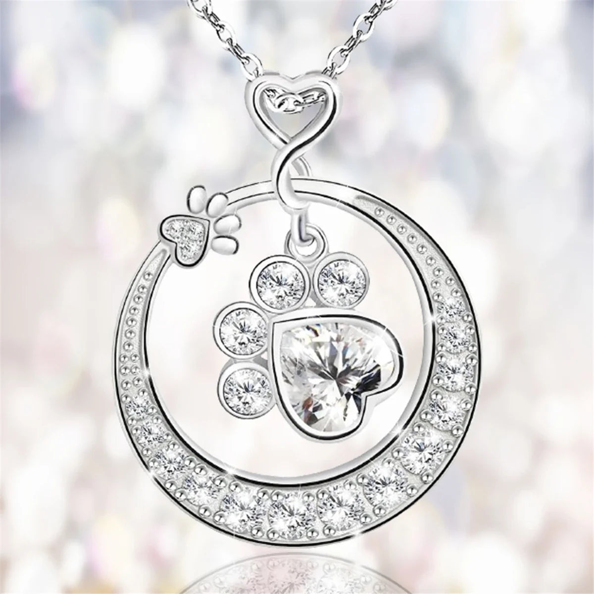 Cooper | Moon Forever Paw Necklace