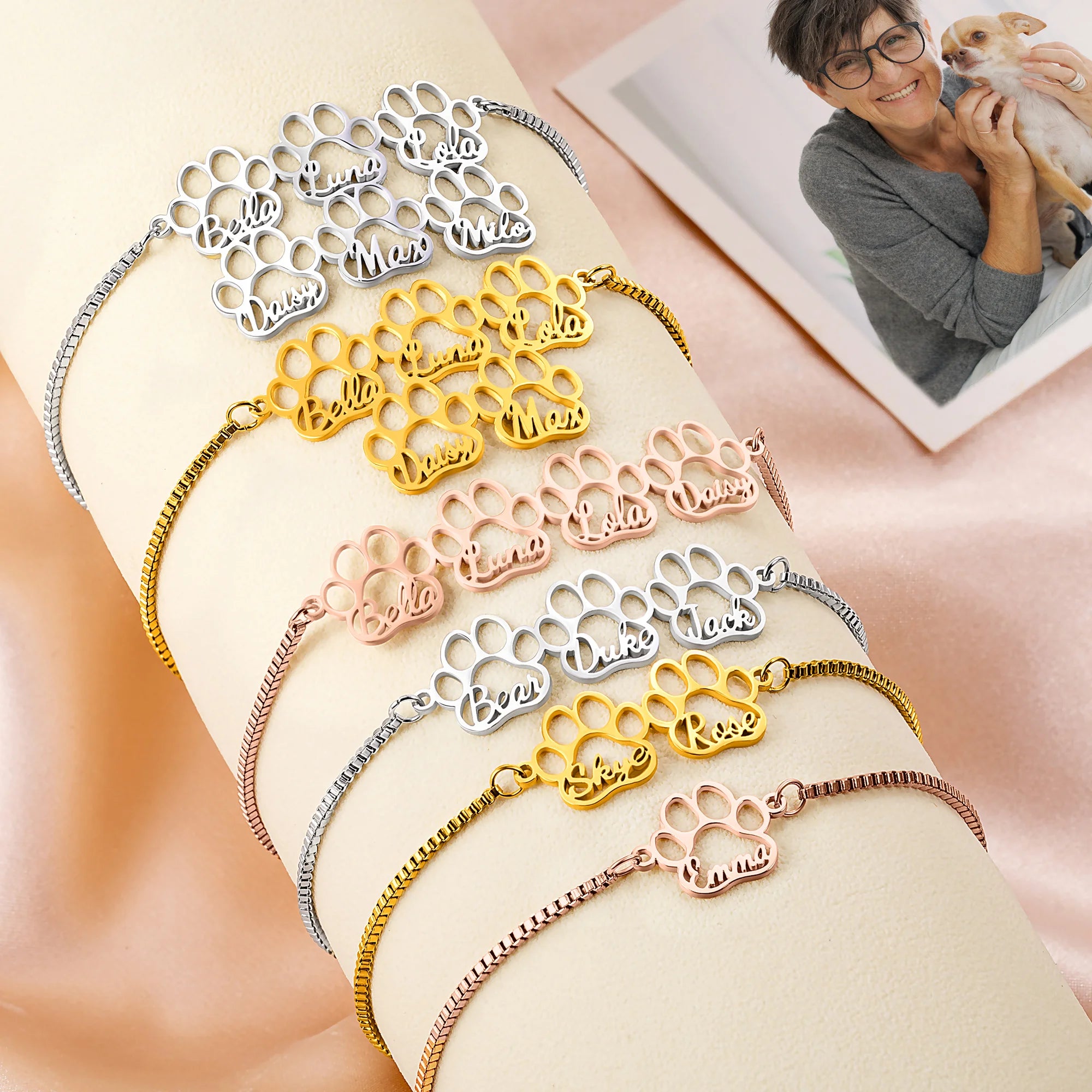 Skye | Personalised Paw Prints Bracelet