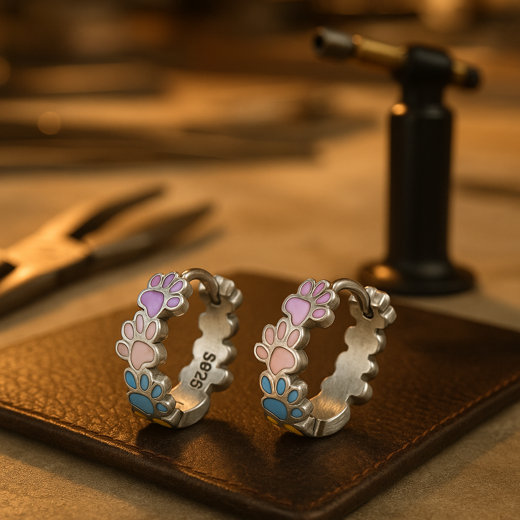 Benny | Whimsical Paw Hoop Earrings